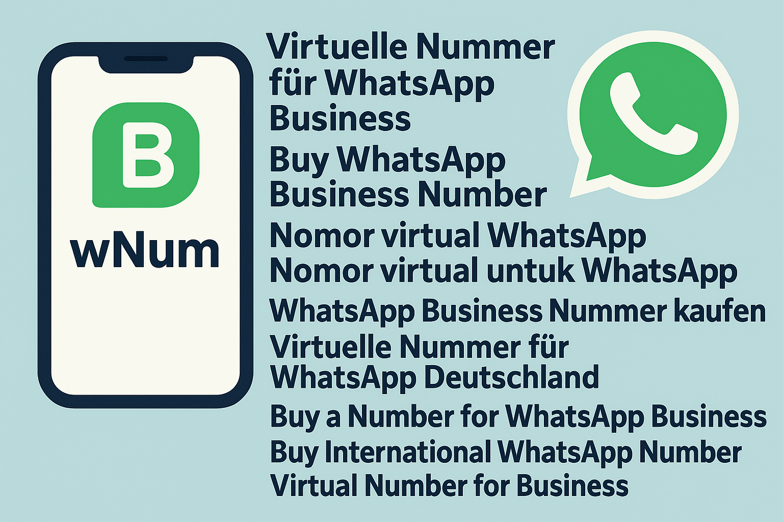 virtuelle nummer für WhatsApp Business - buy international WhatsApp number with wNum