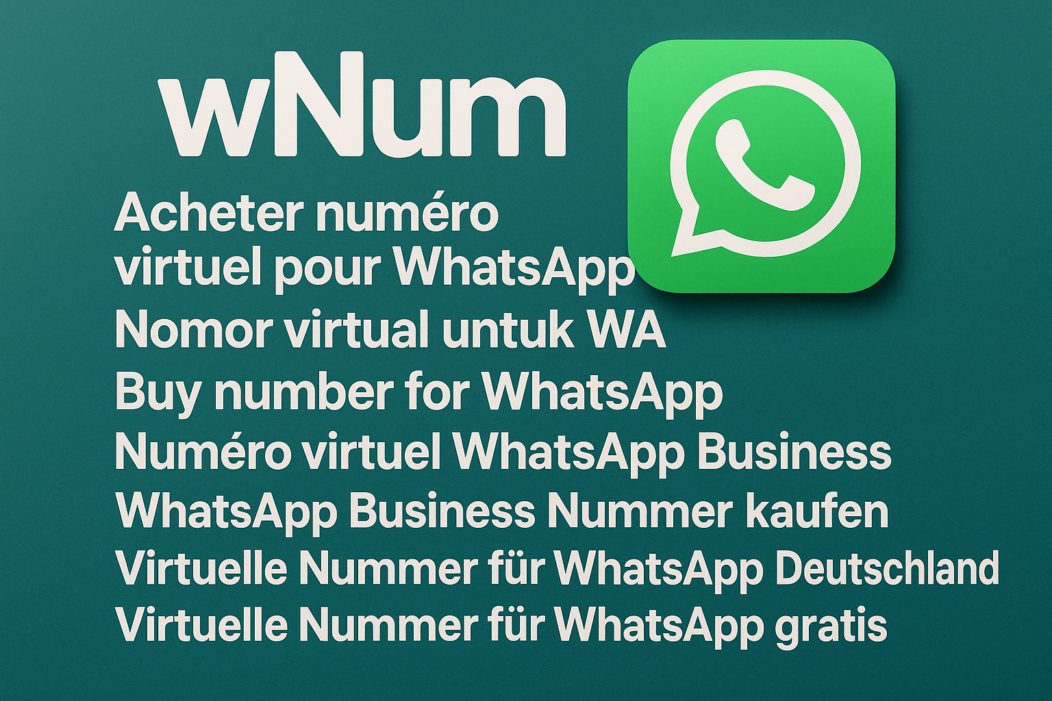 Exemple d’activation de numéro virtuel WhatsApp Business avec wNum