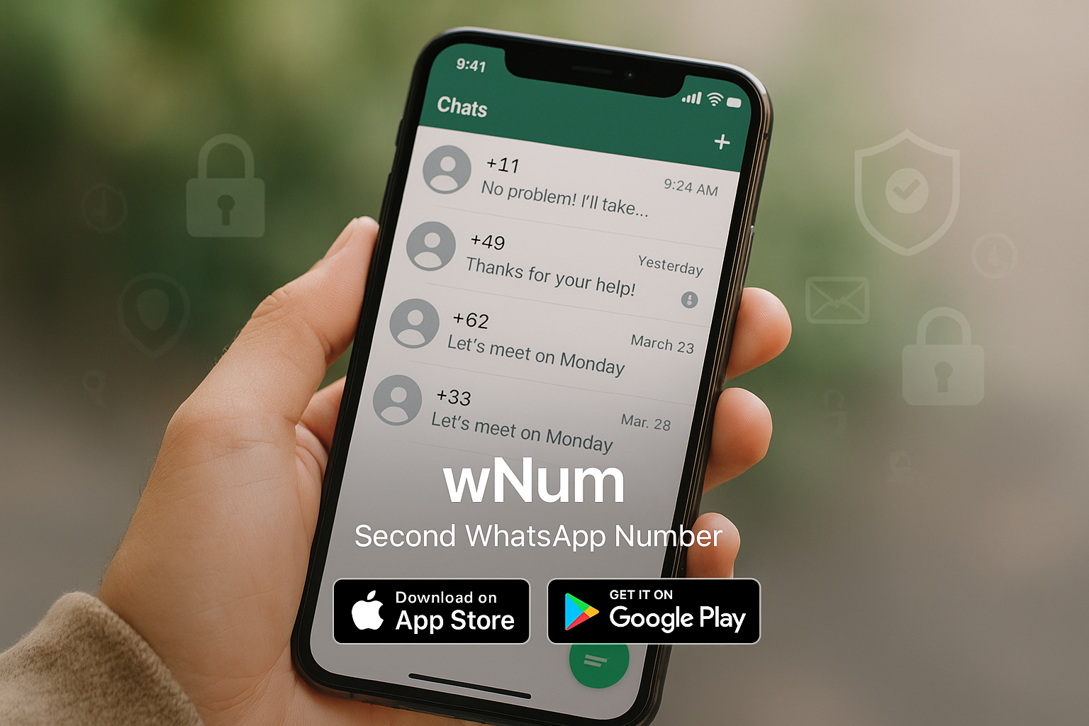 Buy number for WhatsApp virtual activation with wNum App