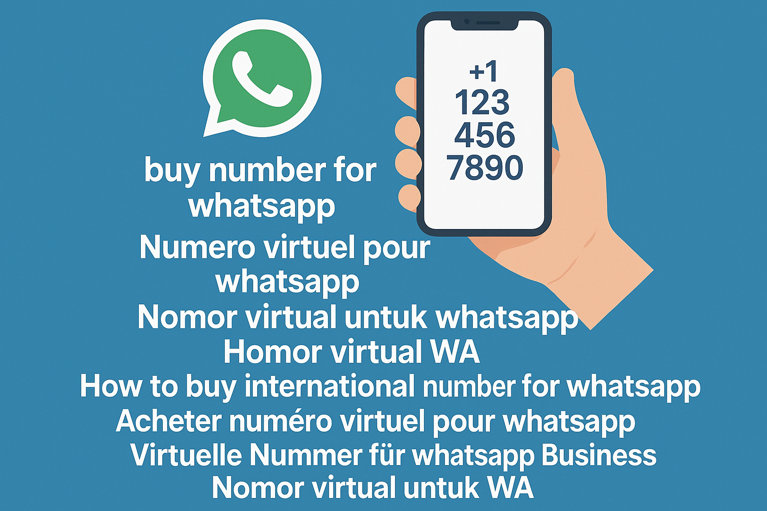 How to buy international number for WhatsApp, Nomor Virtual untuk WA, Acheter un Numéro Virtuel pour WhatsApp