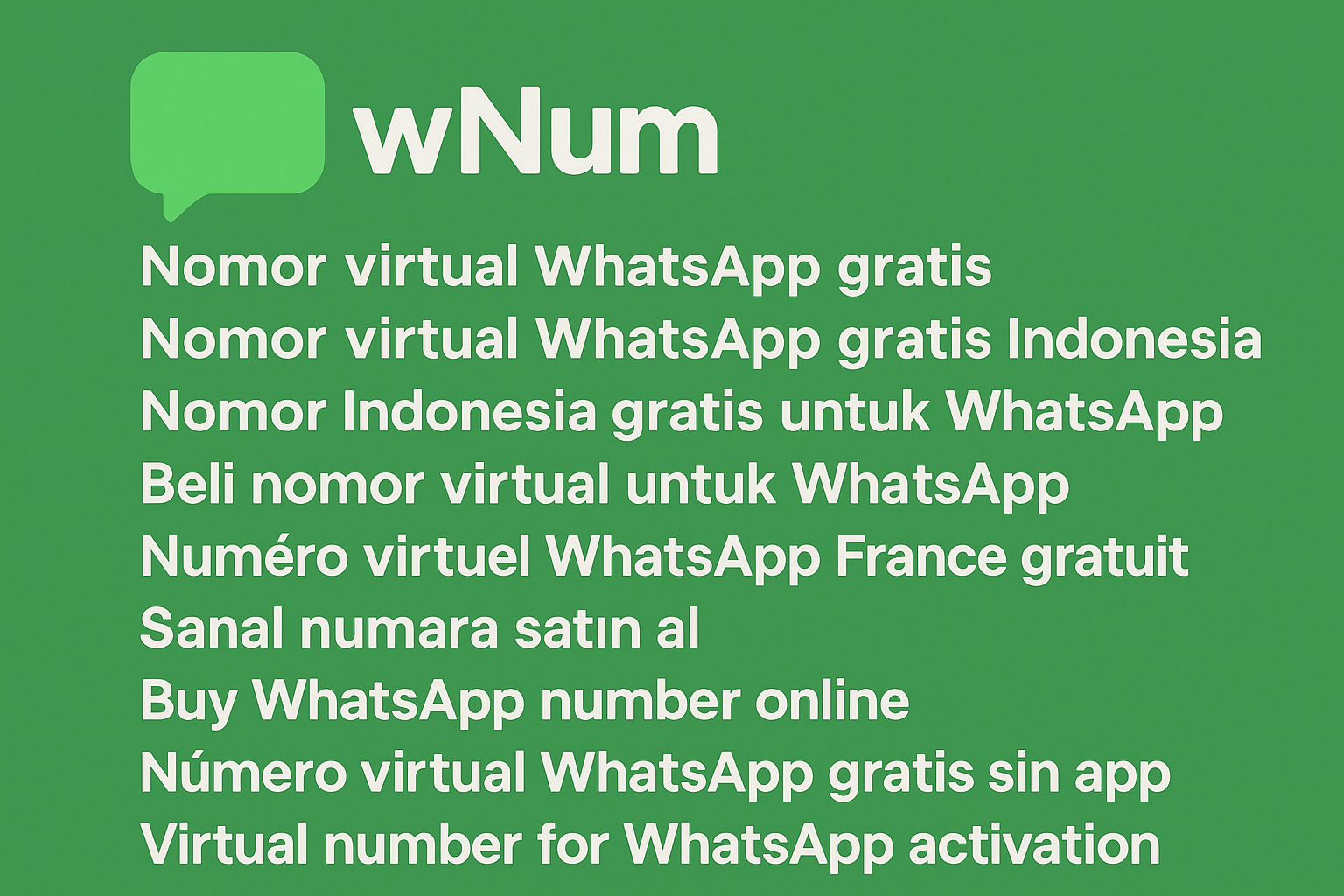 Pantalla de número virtual WhatsApp Indonesia gratis, Francia, España y activar WhatsApp sin app. Ideal para número virtual WhatsApp gratis sin app