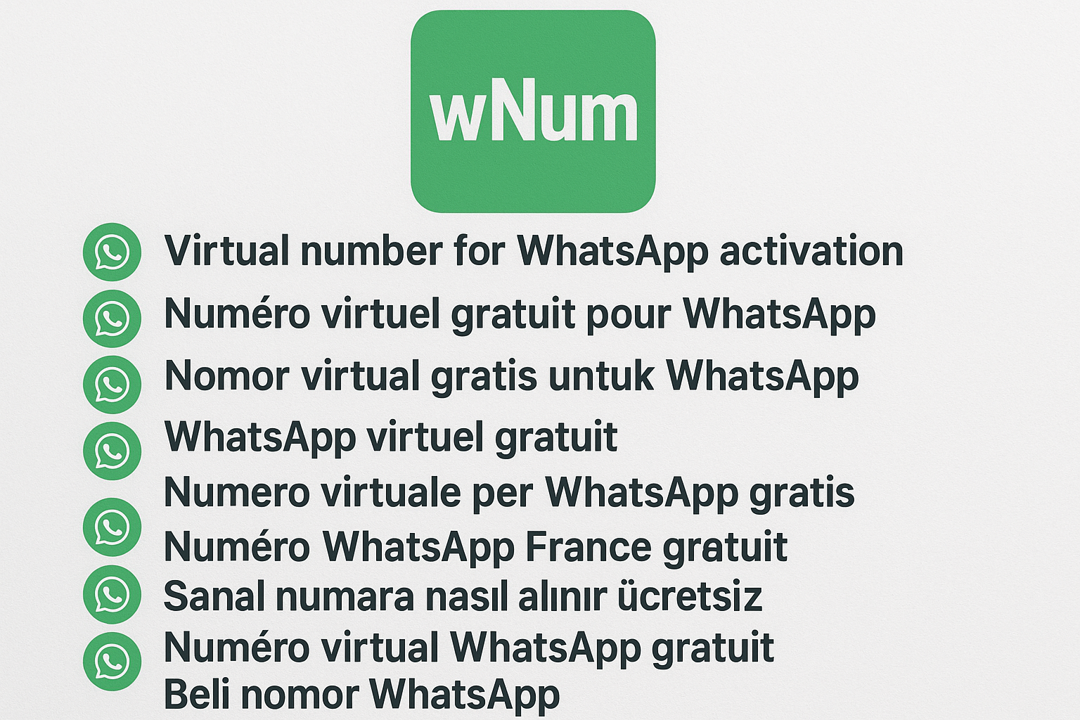 Télécharger un numéro virtuel WhatsApp gratuit France - wNum