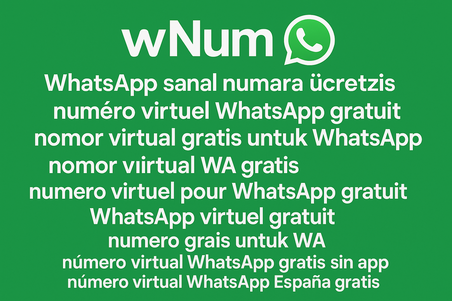 nomor virtual gratis untuk WhatsApp ve whatsapp virtuel gratuit kullanımı anlatan Türkçe infografik