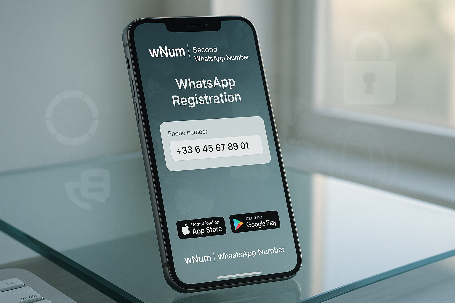 Ilustrasi nomor virtual gratis untuk WhatsApp dan nomor WhatsApp gratis di aplikasi wNum