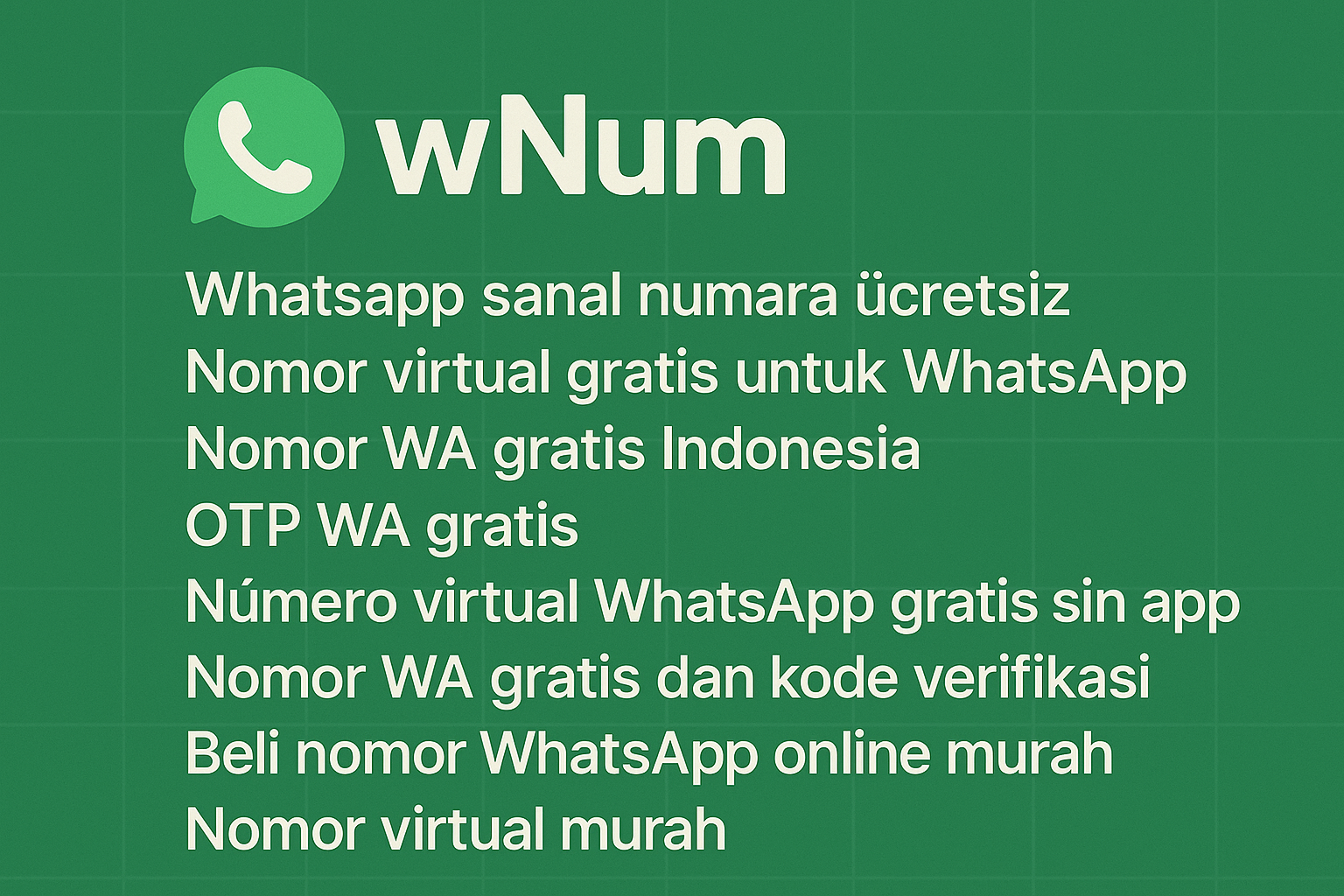 Dashboard aplikasi wNum untuk beli nomor WhatsApp online murah