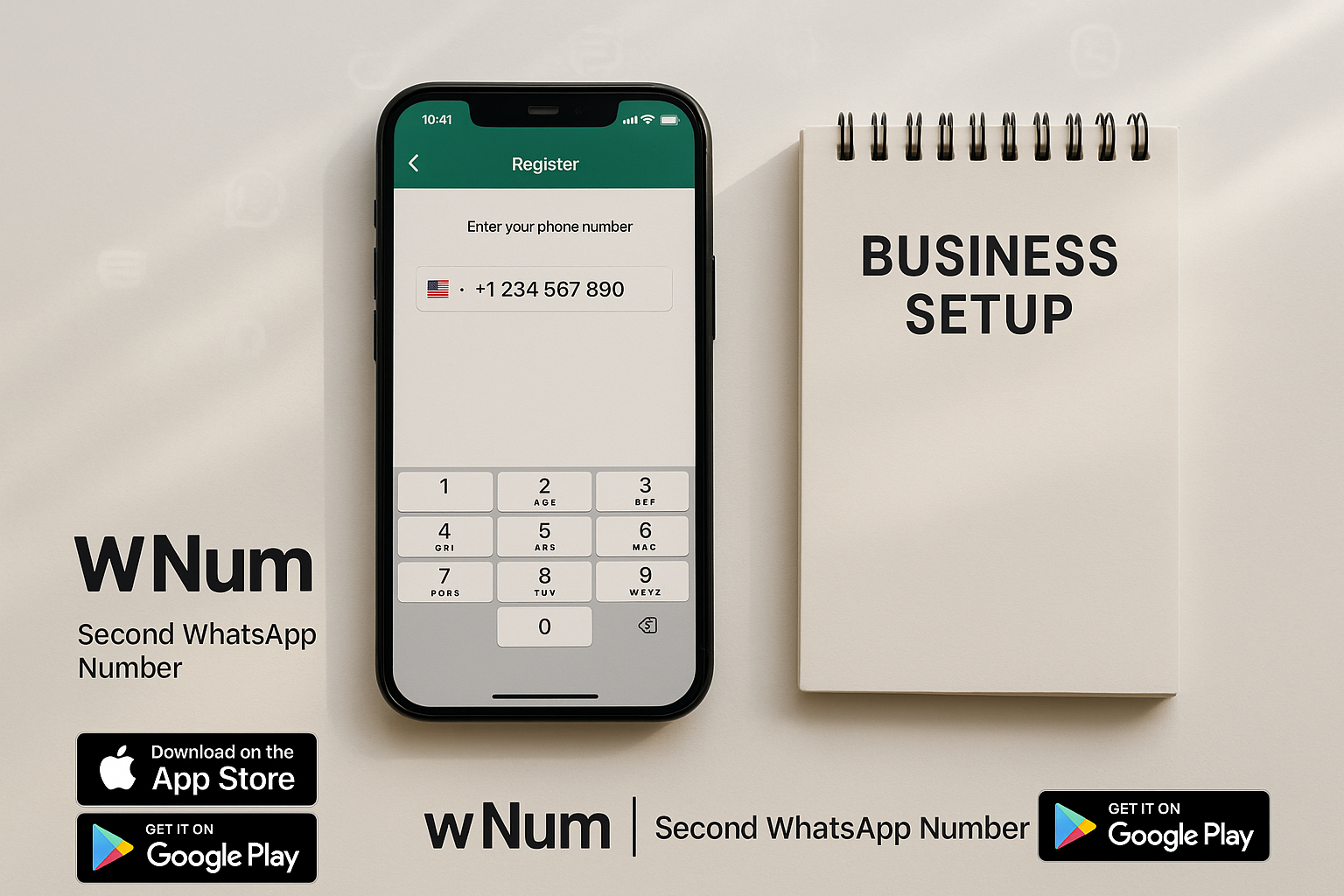 Dashboard wNum numero virtuel gratuit pour WhatsApp et WhatsApp Business