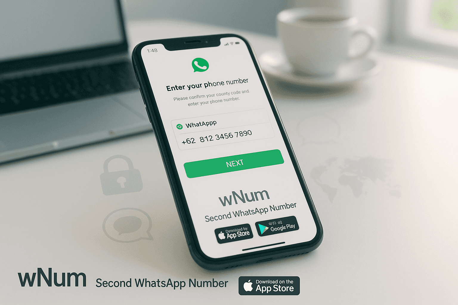 Dashboard showing whatsapp sanal numara ücretsiz, nomor virtual WA and otp whatsapp gratis with wNum