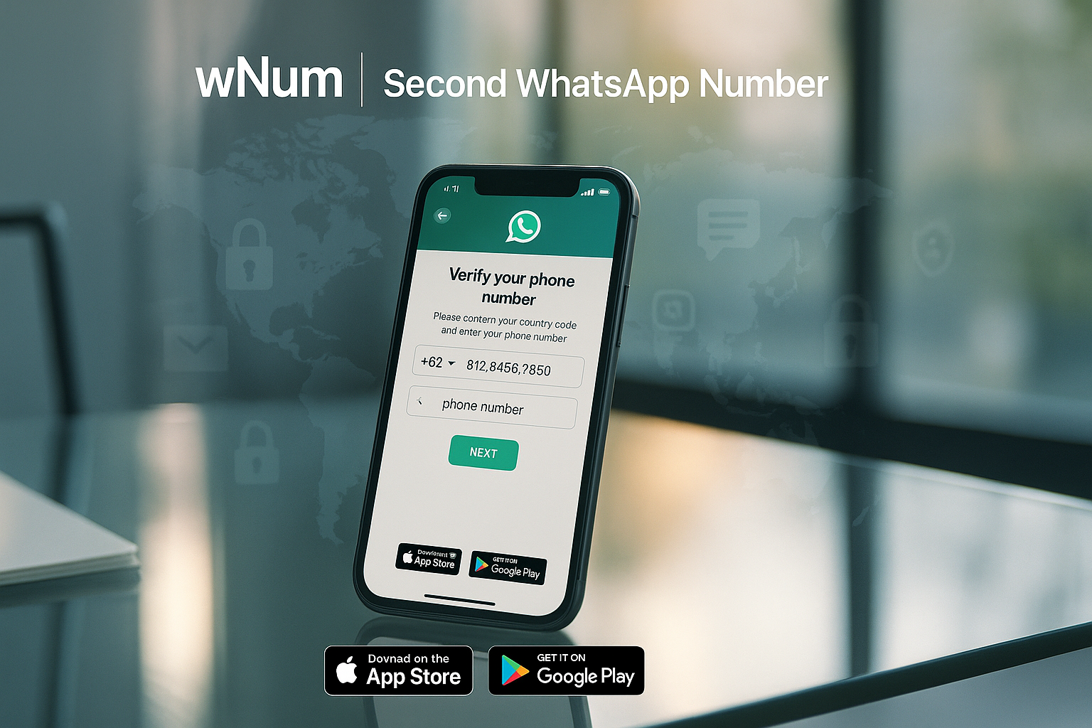 whatsapp sanal numara ücretsiz, otp whatsapp gratis ve nomor virtual untuk whatsapp çözümlerini gösteren wNum ekran görüntüsü