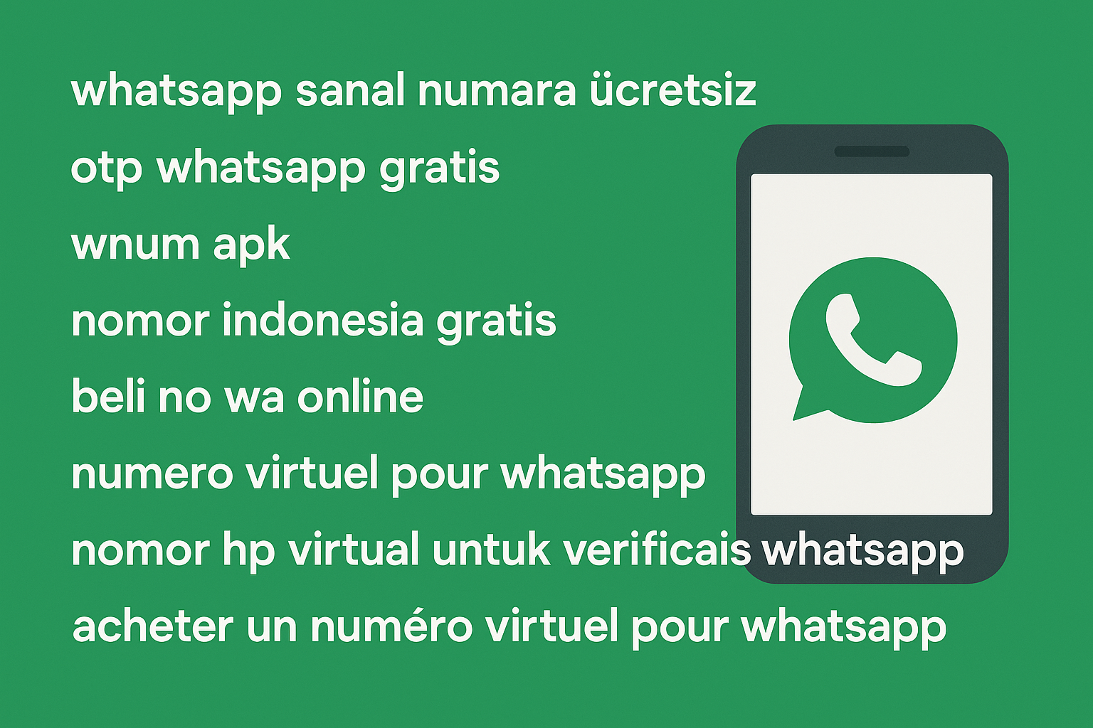 beli no wa online, numero virtuel pour whatsapp ve nomor hp virtual untuk verifikasi whatsapp seçeneklerini anlatan grafik