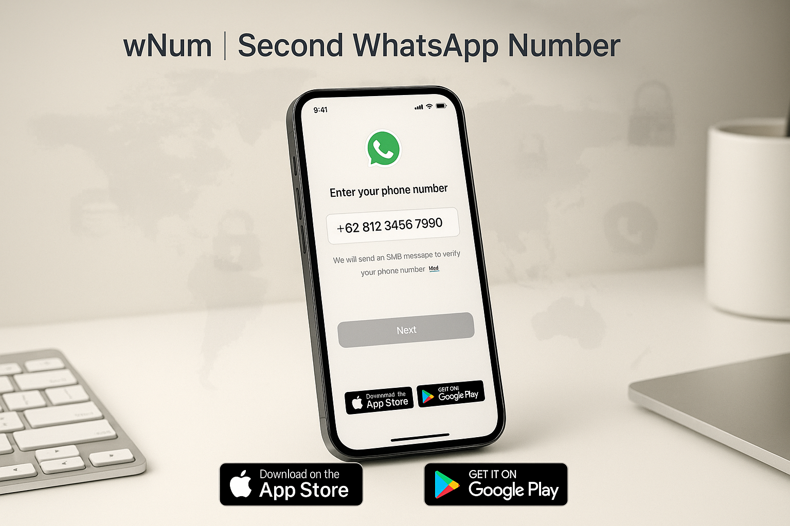 Ilustrasi nokos dan nomor virtual gratis untuk WhatsApp serta nomor otp gratis dengan wNum