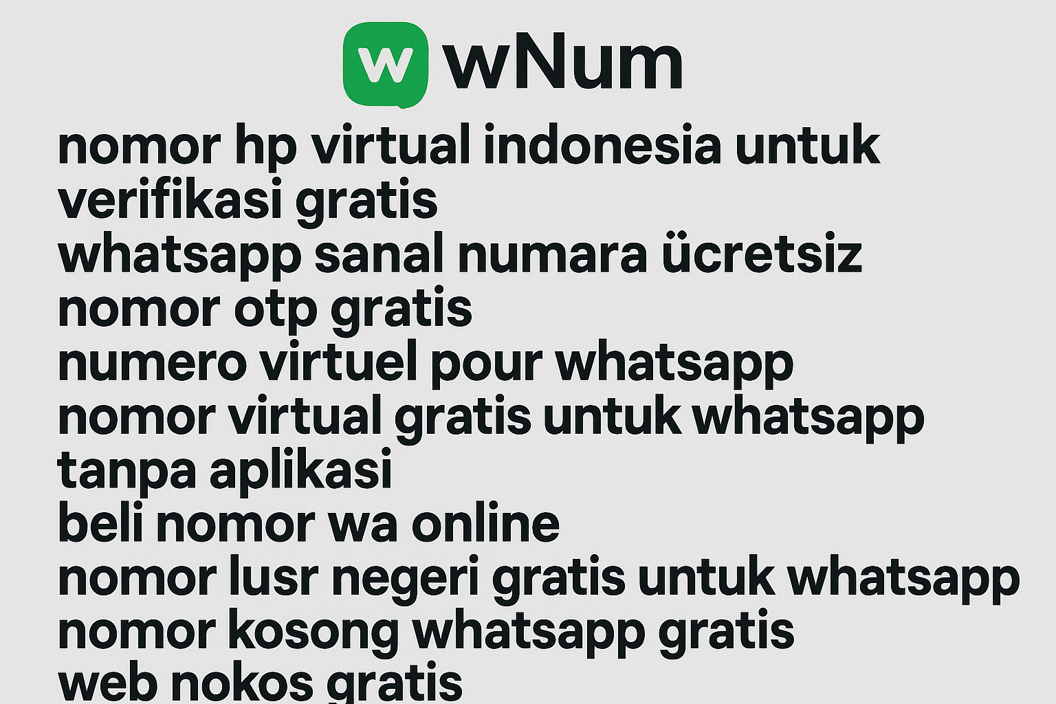 Dashboard web nokos gratis wNum untuk nomor kosong WhatsApp gratis dan nomor verifikasi gratis