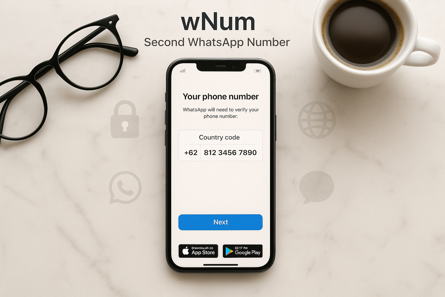 Ilustrasi nokos gratis dan nomor luar gratis untuk WA dari wNum