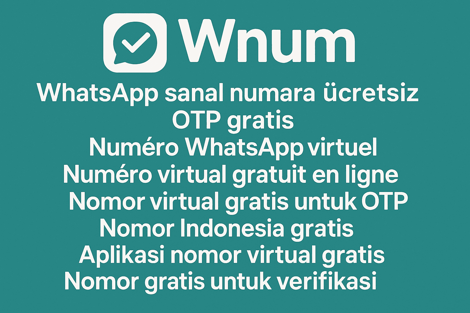 numéro whatsapp virtuel, nomor wa luar negeri gratis ve nomor indonesia gratis seçeneklerini gösteren wNum arayüzü
