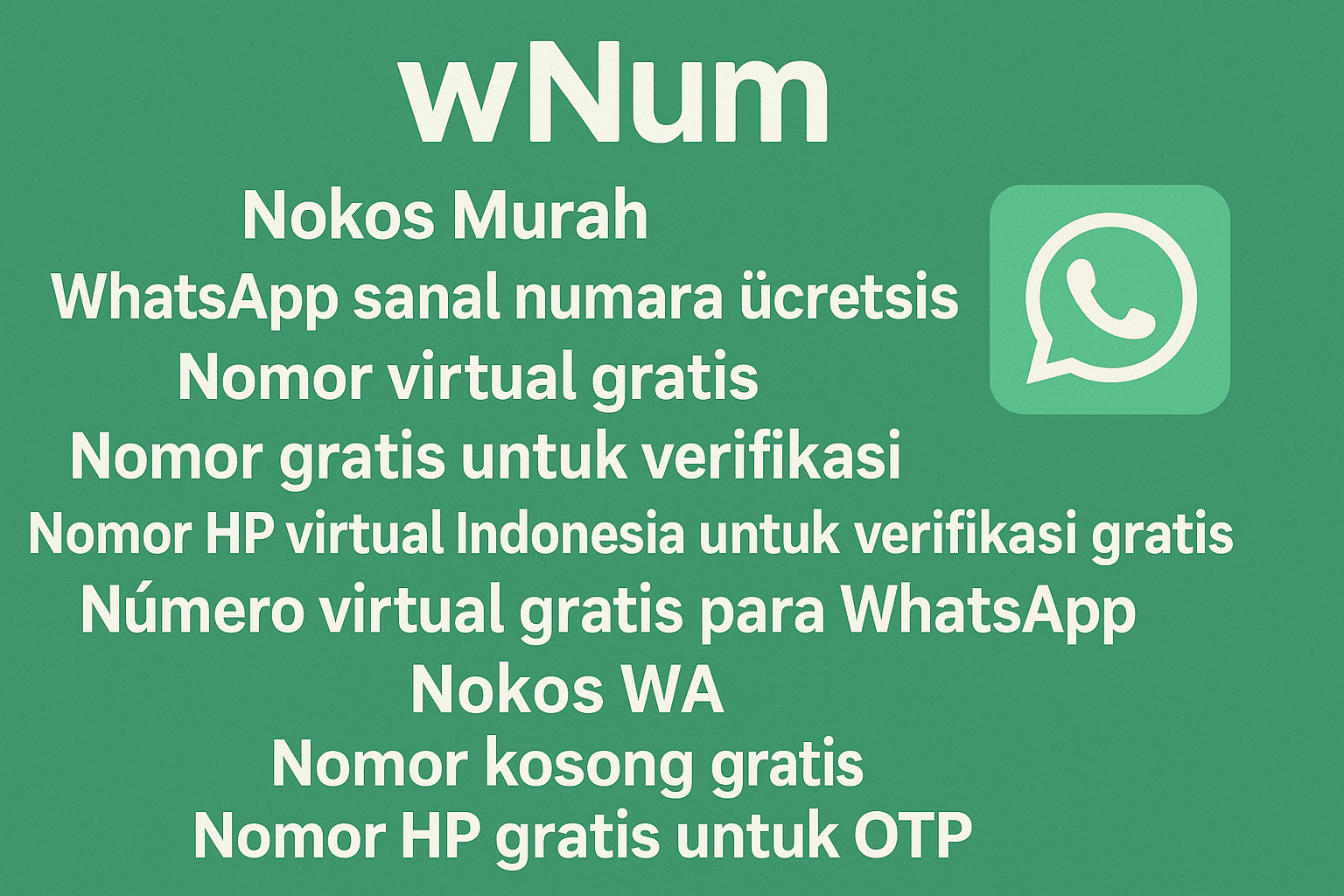 Dashboard wNum untuk nokos wa, nomor kosong gratis, dan nomor hp virtual Indonesia untuk verifikasi