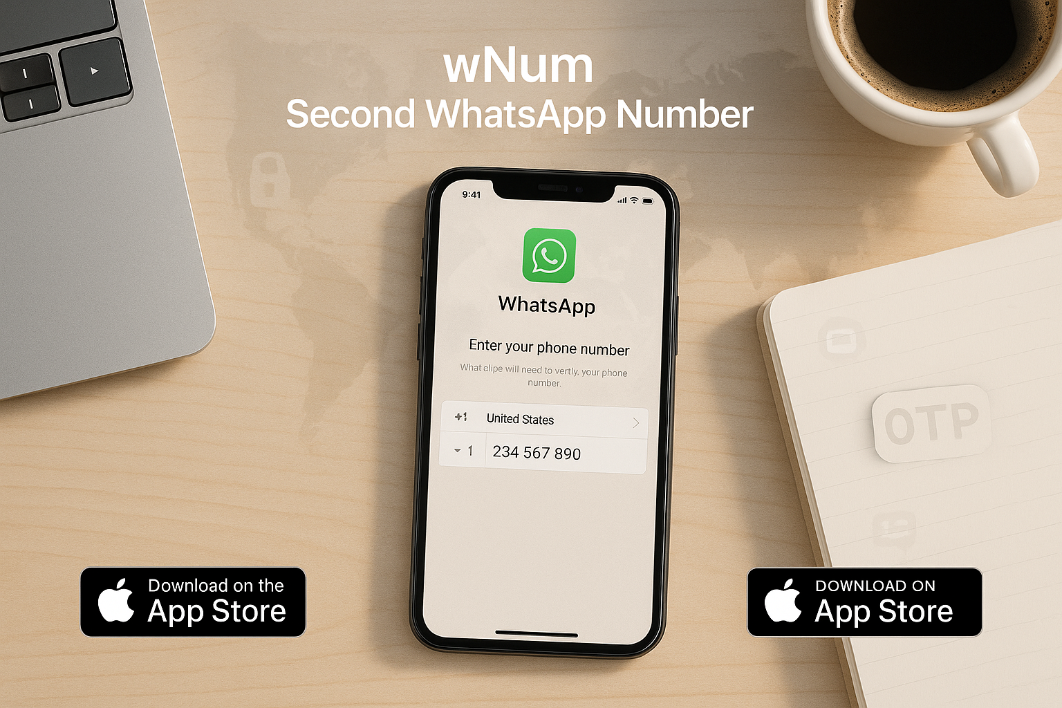 Ilustrasi nomor virtual gratis dan nomor kosong gratis untuk verifikasi WhatsApp