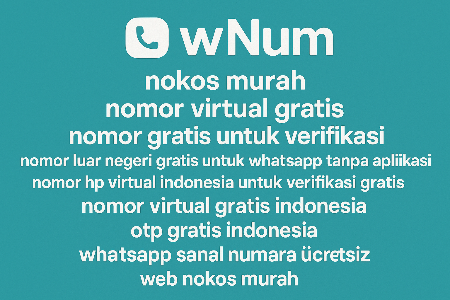 Dashboard wNum untuk mengelola nokos murah, nomor virtual gratis, dan OTP gratis Indonesia dalam satu tempat