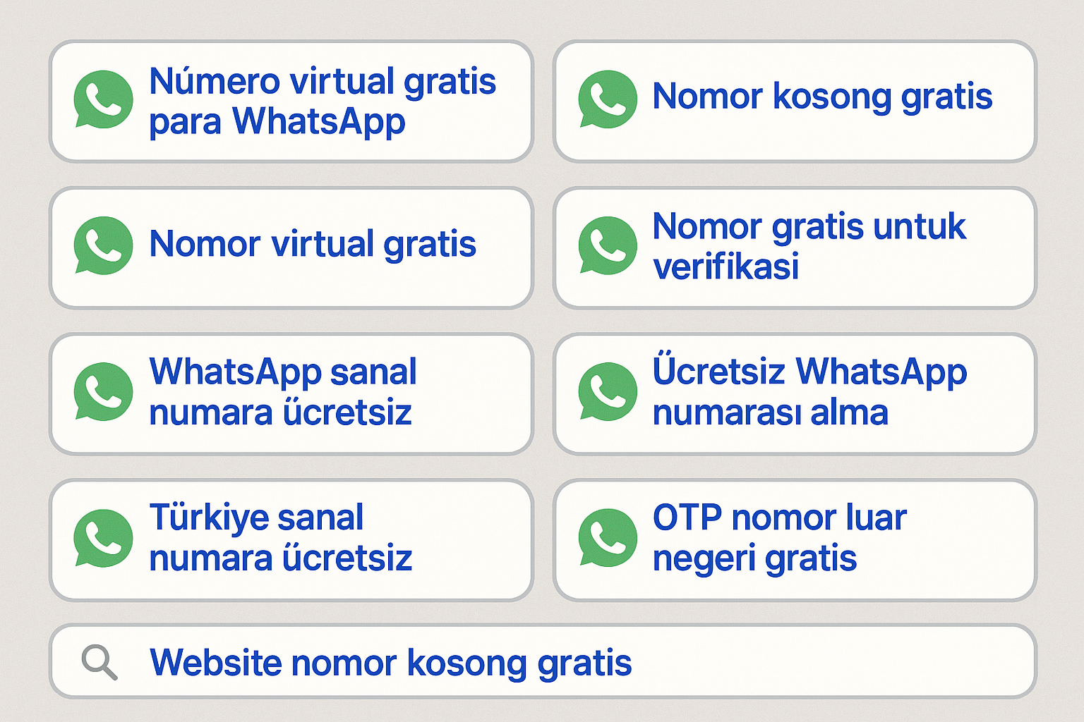 Türkiye sanal numara ücretsiz, nomor kosong gratis ve OTP nomor luar negeri gratis çözümlerini anlatan görsel