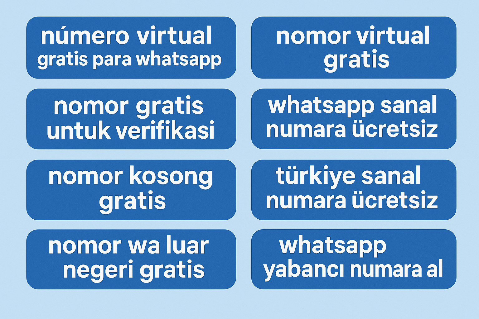 Türkiye sanal numara ücretsiz denemesi, nomor virtual gratis ve whatsapp yabancı numara al seçeneklerini gösteren wNum ekran görüntüsü