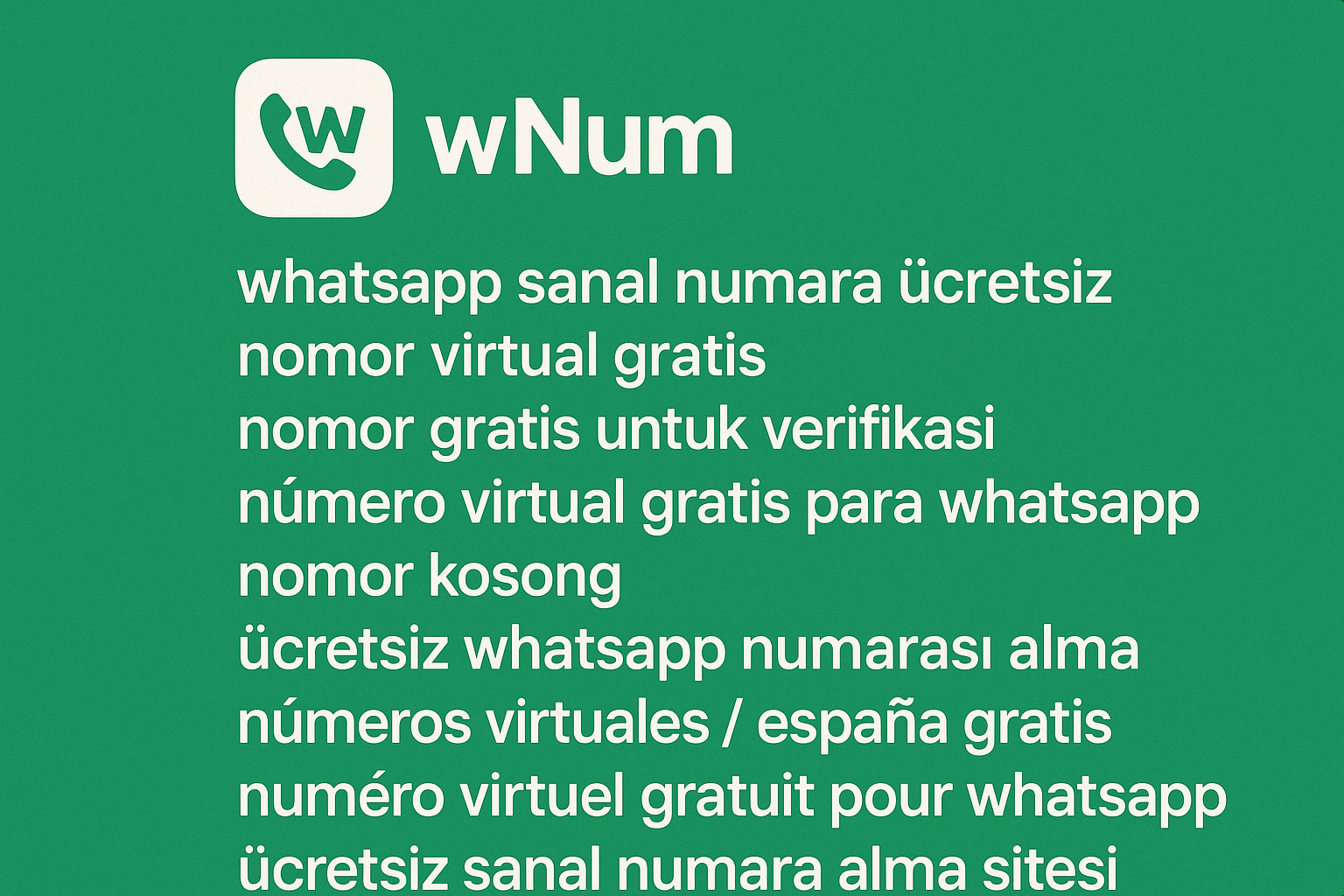 Panel de wNum con nomor virtual gratis y números virtuales España gratis para verificación de WhatsApp