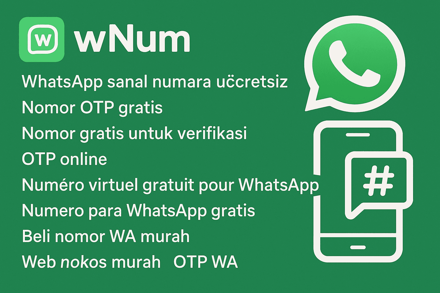 Pantalla de otp online y nomor otp gratis verificando número virtual para WhatsApp