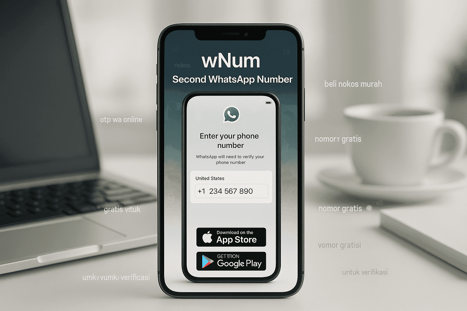 Ilustrasi nokos dan beli nokos murah untuk OTP WhatsApp dan nomor gratis untuk verifikasi