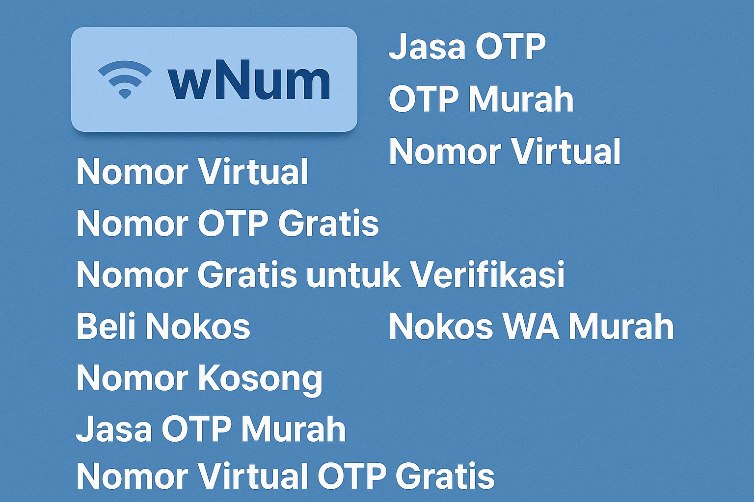 Dashboard wNum untuk beli nokos, nomor virtual, dan jasa otp murah