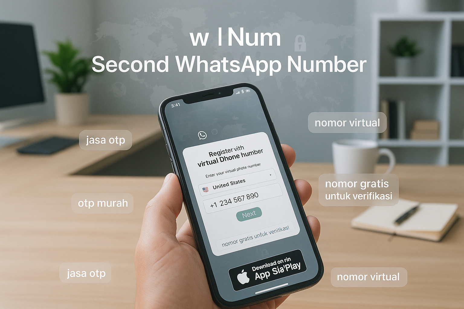 Panel de número virtual gratis para WhatsApp con jasa otp, otp murah y nokos wa murah