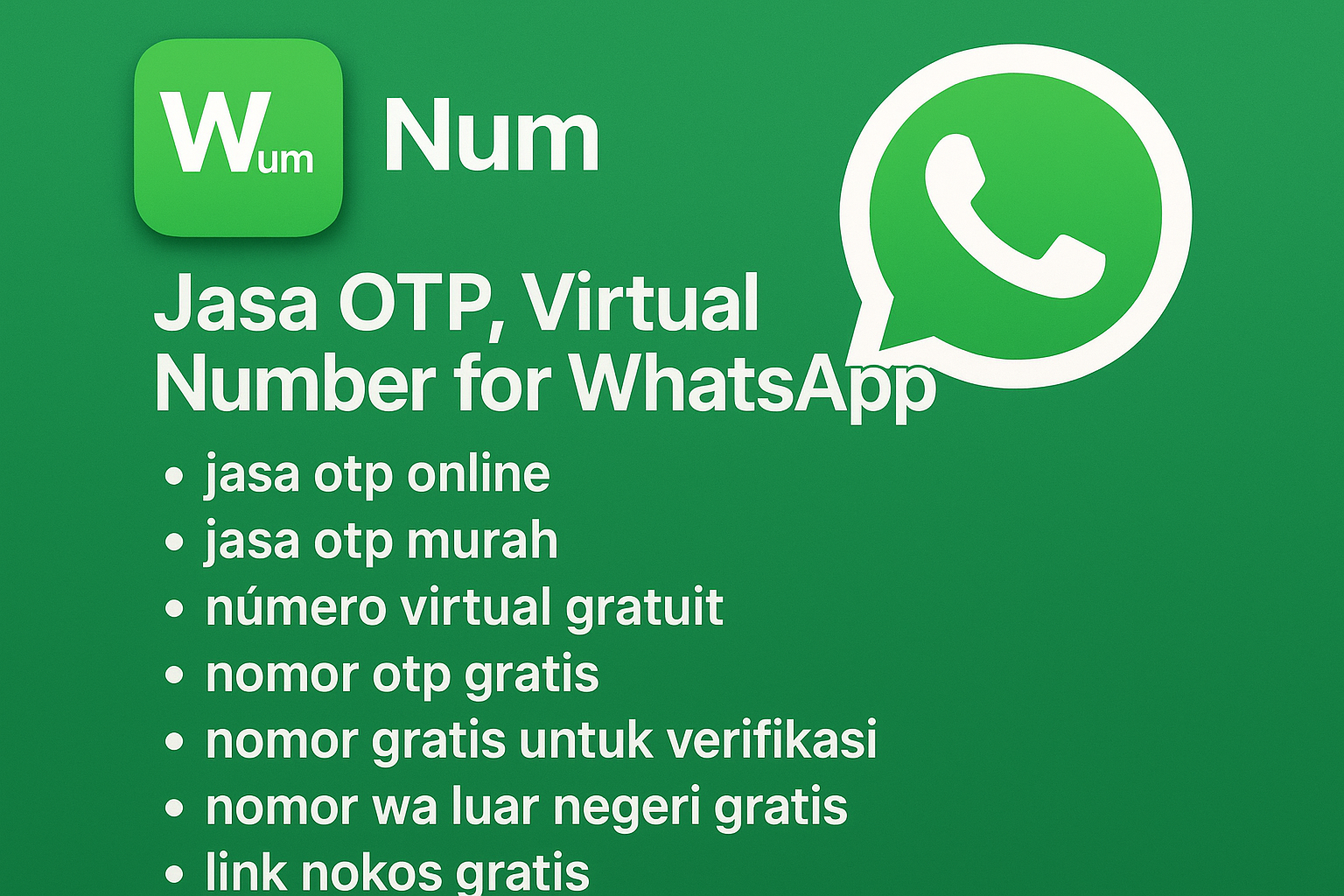 virtual number for whatsapp dan nomor wa luar negeri gratis untuk jasa otp online